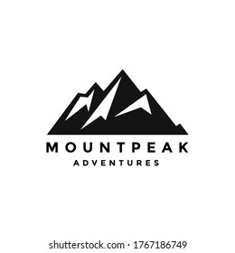 Trendy mountain logo design. Vector Illustration.