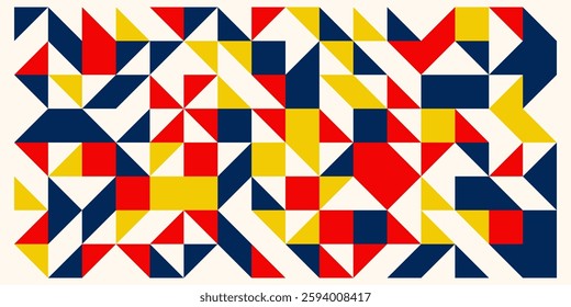 trendy multicolor abstract pattern background illustration with Bauhaus design style for cover, art, banner, and poster business 