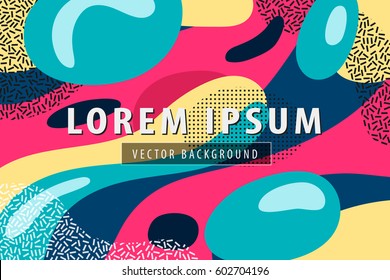 Trendy multicolor artistic background with dotes and stroke texture. Bright and high contrast backdrop for  posters, banners, cards and web design.