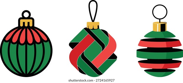 Vetor de Transmissão de Natal Multicolor na moda - Moderno vermelho verde preto Ornamento Ícone
