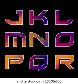 Trendy multicolored Geometric Alphabet. Vector Illustration. EPS
