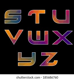 Trendy multicolored Geometric Alphabet. Vector Illustration. EPS