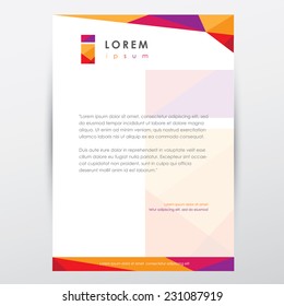 trendy multicolored letterhead design template for business presentations with letter i logo element