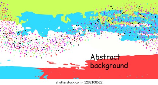 Trendy multicolored stripes with confetti dots, great design for any purpose. Fashionable holiday decoration concept. Chaotic vector illustration of multicolored stripes with confetti dots.