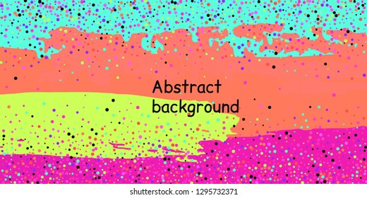 Trendy multicolored stripes with confetti dots, great design for any purpose. Fashionable holiday decoration concept. Chaotic vector illustration of multicolored stripes with confetti dots.