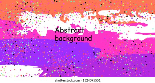Trendy multicolored stripes with confetti dots, great design for any purpose. Fashionable holiday decoration concept. Chaotic vector illustration of multicolored stripes with confetti dots.