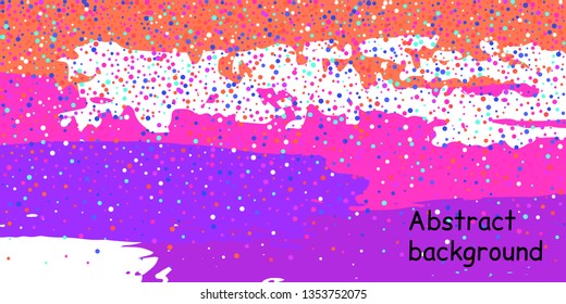 Trendy multicolored stripes with confetti dots, great design for any purpose. Fashionable holiday decoration concept. Chaotic vector illustration of multicolored stripes with confetti dots.
