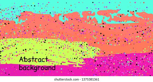 Trendy multicolored stripes with confetti dots, great design for any purpose. Fashionable holiday decoration concept. Chaotic vector illustration of multicolored stripes with confetti dots.