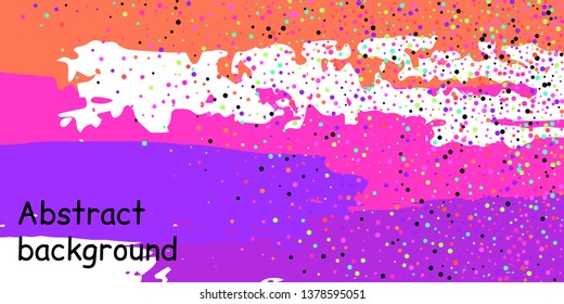 Trendy multicolored stripes with confetti dots, great design for any purpose. Fashionable holiday decoration concept. Chaotic vector illustration of multicolored stripes with confetti dots.