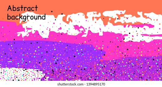 Trendy multicolored stripes with confetti dots, great design for any purpose. Fashionable holiday decoration concept. Chaotic vector illustration of multicolored stripes with confetti dots.