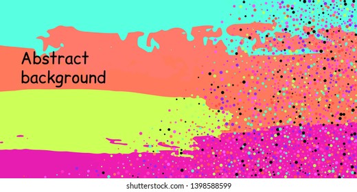 Trendy multicolored stripes with confetti dots, great design for any purpose. Fashionable holiday decoration concept. Chaotic vector illustration of multicolored stripes with confetti dots.