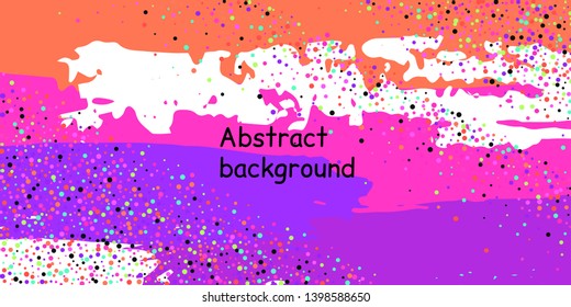 Trendy multicolored stripes with confetti dots, great design for any purpose. Fashionable holiday decoration concept. Chaotic vector illustration of multicolored stripes with confetti dots.