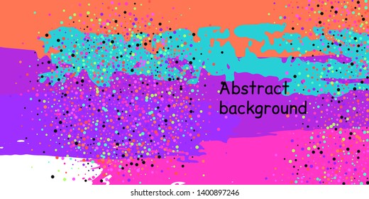 Trendy multicolored stripes with confetti dots, great design for any purpose. Fashionable holiday decoration concept. Chaotic vector illustration of multicolored stripes with confetti dots.