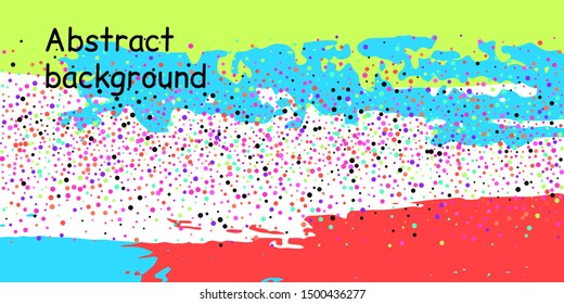 Trendy multicolored stripes with confetti dots, great design for any purpose. Fashionable holiday decoration concept. Chaotic vector illustration of multicolored stripes with confetti dots.