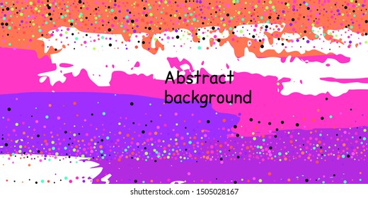 Trendy multicolored stripes with confetti dots, great design for any purpose. Fashionable holiday decoration concept. Chaotic vector illustration of multicolored stripes with confetti dots.