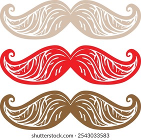 Clipart de bigode da moda para gráficos de mídia social