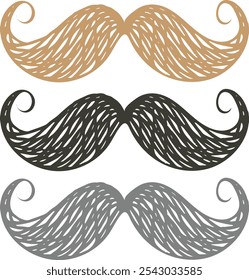 Clipart de bigode da moda para gráficos de mídia social