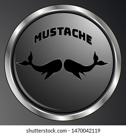 Trendy Mustache creative flat retro desing. Located in amazing button. Amazing fit for brands, logo, barbershop, background or creative desing. Unique set in vector illustration with love. 