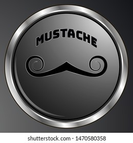 Trendy Mustache creative flat retro desing. Located in amazing button. Amazing fit for brands, logo, barbershop, background or creative desing. Unique set in vector illustration with love. 