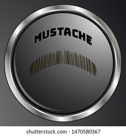 Trendy Mustache creative flat retro desing. Located in amazing button. Amazing fit for brands, logo, barbershop, background or creative desing. Unique set in vector illustration with love. 