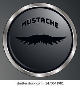 Trendy Mustache creative flat retro desing. Located in amazing button. Amazing fit for brands, logo, barbershop, background or creative desing. Unique set in vector illustration with love. 