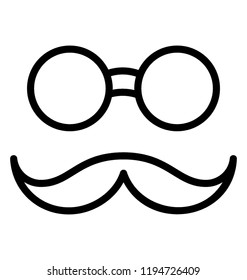 Trendy mustache style of men with glasses 