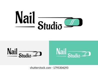 Modelo de logotipo de uñas de moda. Vector.