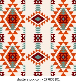 Trendy navajo ethnic tribal ornament, abstract vector seamless pattern 