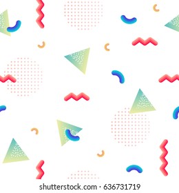 Trendy Neo Memphis background. Geometric seamless pattern