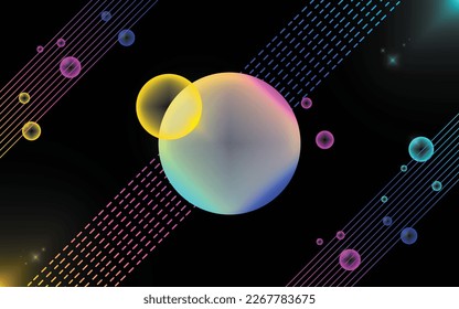 Burbujas Neon De Moda. Burbujas redondas con efectos de luz brillante