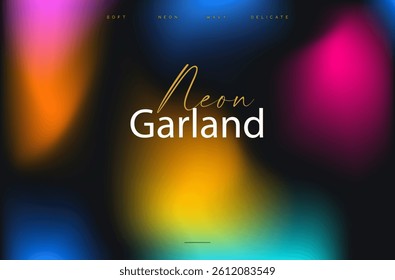 Trendy neon fluid gradient background, colorful abstract liquid color landing page. Futuristic design wallpaper for banner, poster, cover, flyer, presentation, advertising