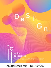 Trendy neon poster with flowing liquid shapes and geometric elements.Dynamic 3D fluid shapes.Bright abstract layout perfect for prints,flyers,banners,covers,parties,social media and more.