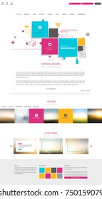 Trendy New One Page Website Template with Blurred Background 