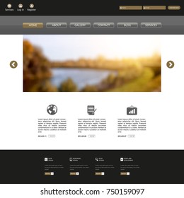 Trendy New One Page Website Template with Blurred Background 