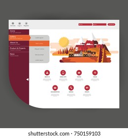 Trendy New One Page Website Template with Blurred Background 