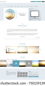 Trendy New One Page Website Template with Blurred Background 