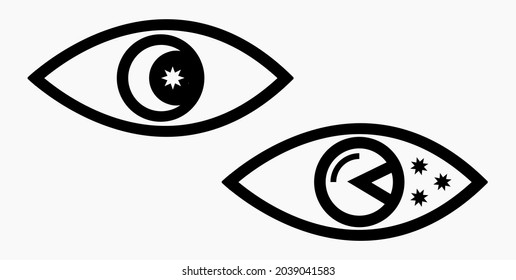 Trendy night vision icon with a star. Vector icon.