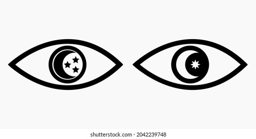 Trendy night vision icon with a star. Vector icon.