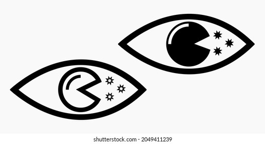 Trendy night vision icon with a star. Vector icon.
