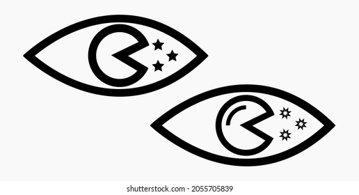Trendy night vision icon with a star. Vector icon.