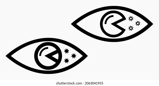 Trendy night vision icon with a star. Vector icon.