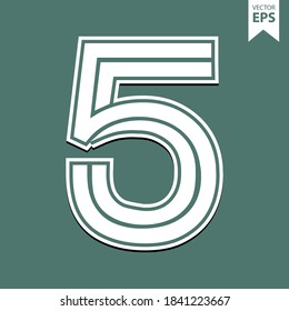 Trendy Number 5 icon vector. Number design concept. Eps10 vector illustration.