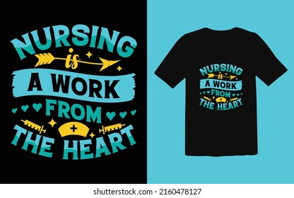 Trendy Nurse typographic T-shirt Design vector