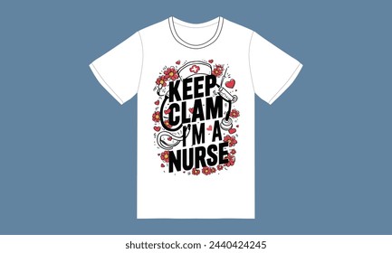 trendy nurse typography tshirt design