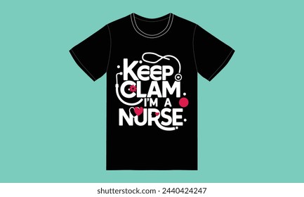 trendy nurse typography tshirt design