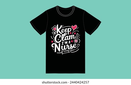 trendy nurse typography tshirt design