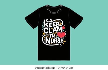 trendy nurse typography tshirt design