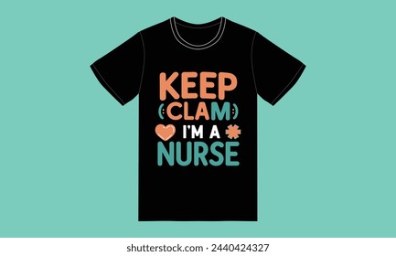 trendy nurse typography tshirt design