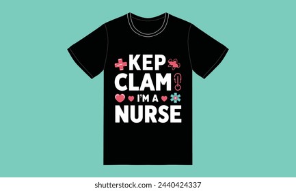 trendy nurse typography tshirt design