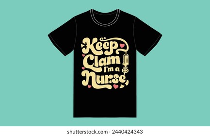 trendy nurse typography tshirt design